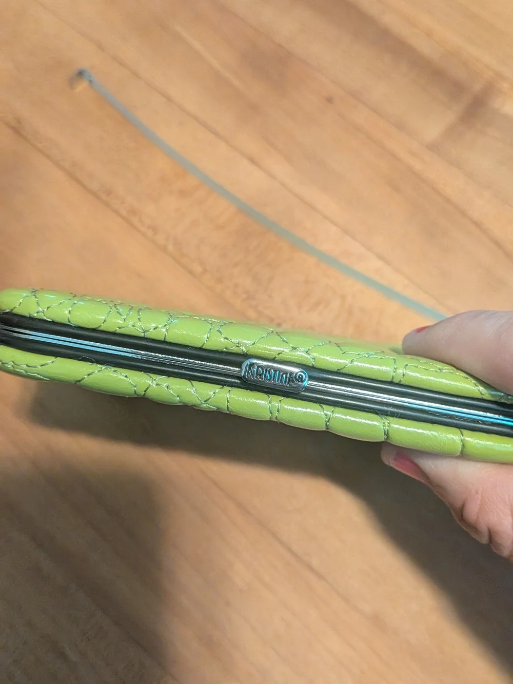 Kristine Accessories Green Quilted Kiss-Lock Wallet